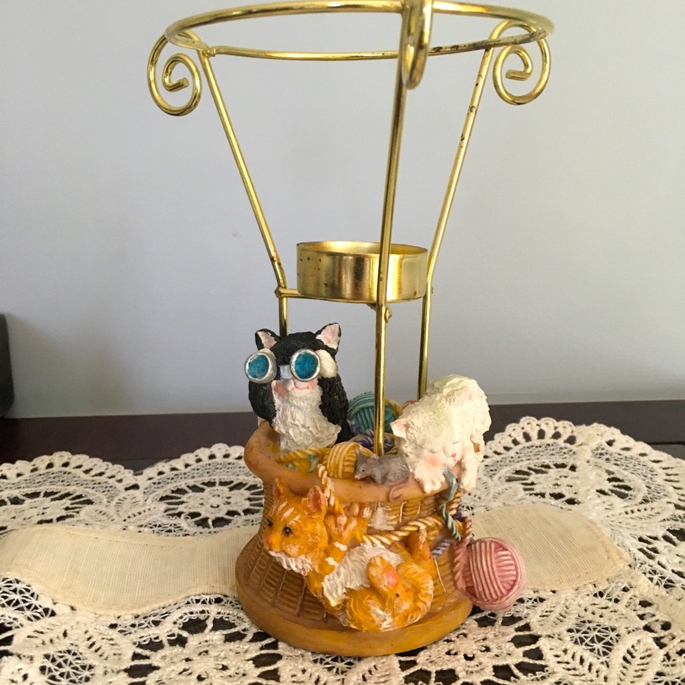 Cats votive candle holder